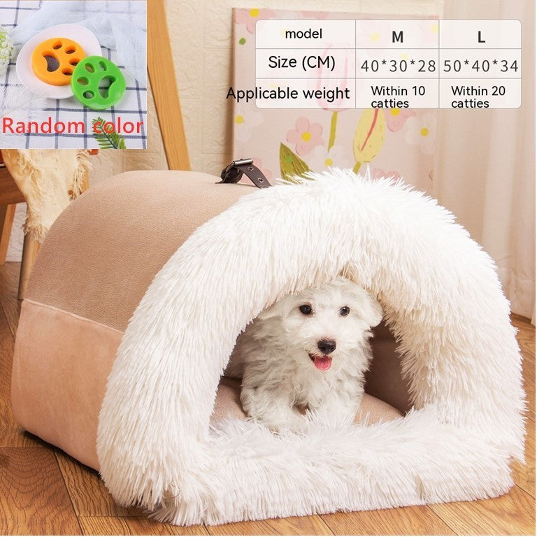 New Splice Portable Pet Nest Portable Autumn And Winter Warm Dog Nest Moisture-proof Long Fur Cat Nest Cross Border Pet Nest - Rokkaku 18 online shop