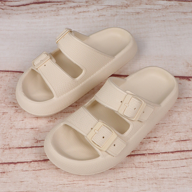 Platform Slippers Women's Summer Buckle Home Shoes Fashion Outdoor Wear Soft Bottom Sandals - Rokkaku 18 online shop