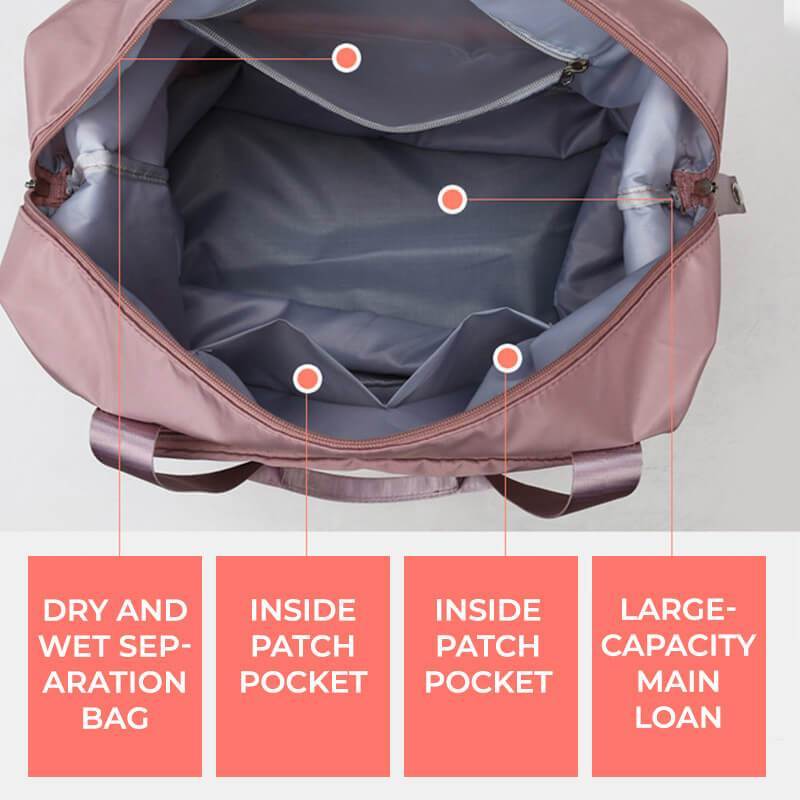 Foldable Storage Travel Bag Waterproof Large Capacity Gym Fitness Bag Weekender Overnight For Women - Rokkaku 18 online shop
