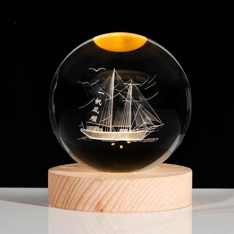 Luminous Starry Sky And Planets Moon Moon Crystal Ball Small Night Lamp Projection Ambience Light Creative Gift New Strange Gift - Rokkaku 18 online shop