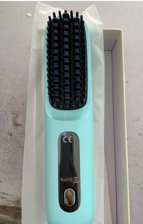2 In 1 Straight Hair Comb Wireless Hair Straightener Brush Hair Fast Heating Portable Hot Curler USB Charging - Rokkaku 18 online shop