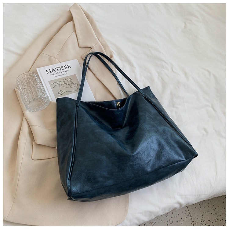 Fashion Handbag New Autumn And Winter Japanese And Korean Large Capacity Soft Leather Shoulder Bag Retro Casual Handbag - Rokkaku 18 online shop