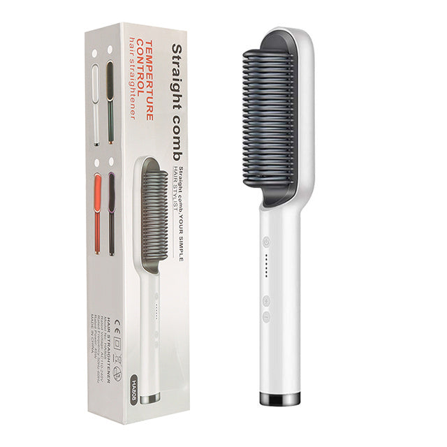 New 2 In 1 Hair Straightener Hot Comb Negative Ion Curling Tong Dual-purpose Electric Hair Brush - Rokkaku 18 online shop