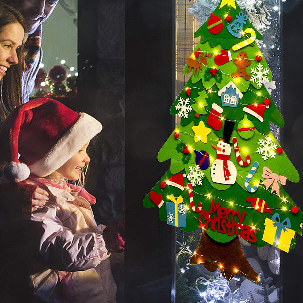 Children's DIY felt Christmas tree with lights - Rokkaku 18 online shop