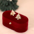 Rotatable Christmas Tree Earrings Shiny Rhinestone Snowflake Stud Earring New Year Xmas Festival Ear Jewelry Gifts Autumn And Winter - Rokkaku 18 online shop