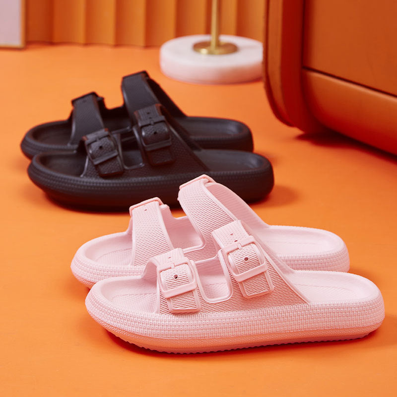 Platform Slippers Women's Summer Buckle Home Shoes Fashion Outdoor Wear Soft Bottom Sandals - Rokkaku 18 online shop
