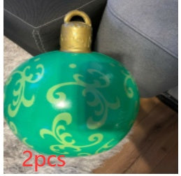 Christmas Ornament Ball Outdoor Pvc 60CM Inflatable Decorated Ball PVC Giant Big Large Balls Xmas Tree Decorations Toy Ball - Rokkaku 18 online shop