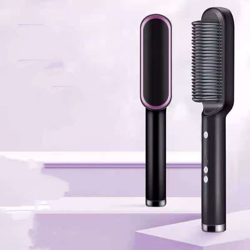 New 2 In 1 Hair Straightener Hot Comb Negative Ion Curling Tong Dual-purpose Electric Hair Brush - Rokkaku 18 online shop