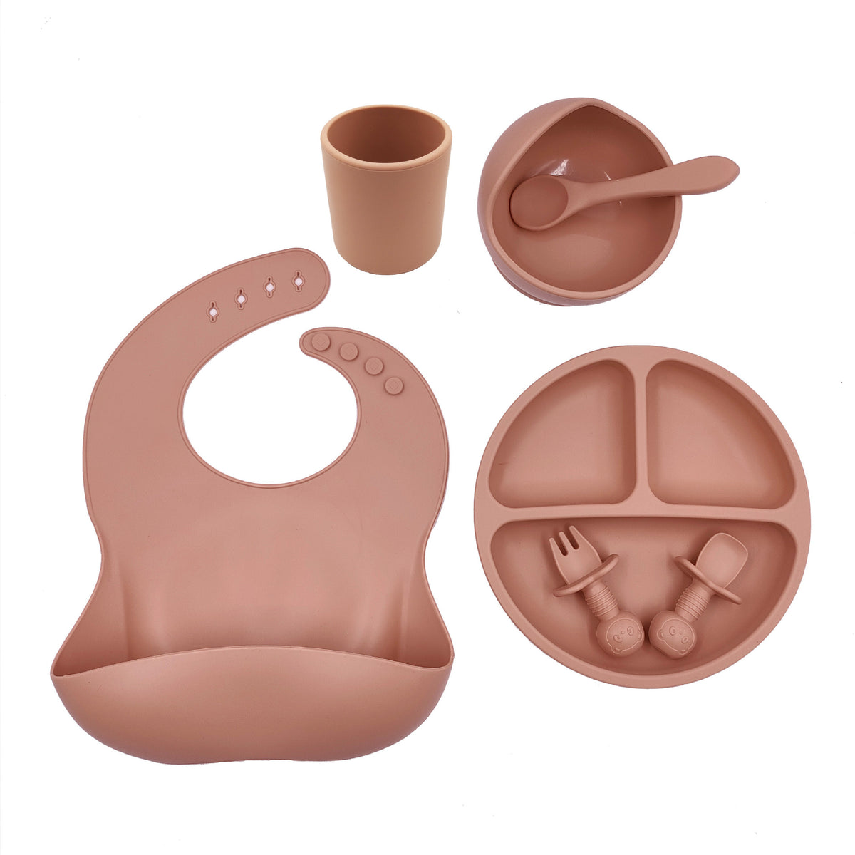 Baby Cutlery Set Silicone Bib Silicone Cup Spoon - Rokkaku 18 online shop