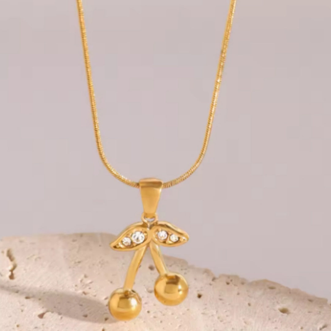 Stainless Steel Cherry Necklace Cute Earrings Ornament Women - Rokkaku 18 online shop