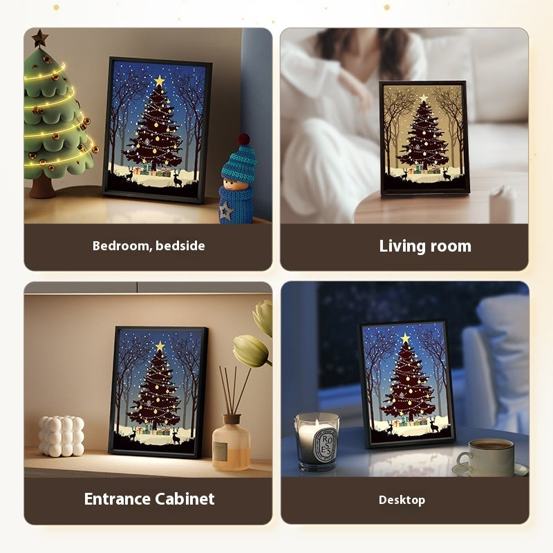 New Luminous Speaker Christmas Tree Painting Bluetooth Speaker Desktop Ornament Gift Light And Shadow Art Lighting - Rokkaku 18 online shop