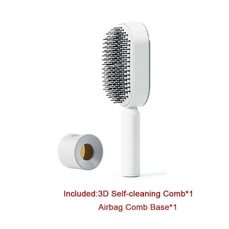 Self Cleaning Hair Brush For Women One-key Cleaning Hair Loss Airbag Massage Scalp Comb Anti-Static Hairbrush - Rokkaku 18 online shop