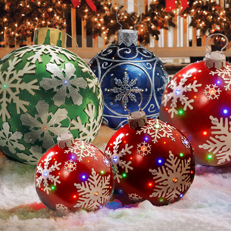 Christmas Ornament Ball Outdoor Pvc 60CM Inflatable Decorated Ball PVC Giant Big Large Balls Xmas Tree Decorations Toy Ball - Rokkaku 18 online shop