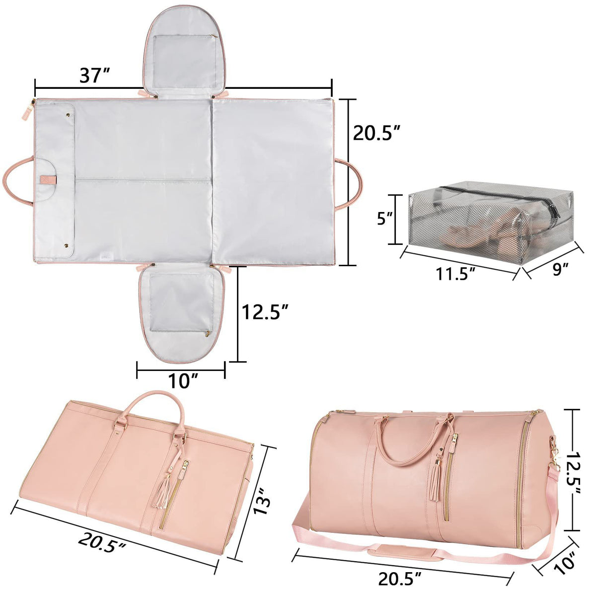 Large Capacity Travel Duffle Bag Women's Handbag Folding Suit Bag Waterproof Clothes Totes - Rokkaku 18 online shop