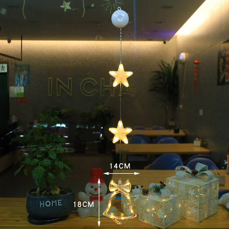 Christmas 3pcs LED Light Star Xmas Tree Hanging Sucker Lamp Window Ornaments Decoration For Home Xmas Navidad New Year Decor Christmas Decorations - Rokkaku 18 online shop