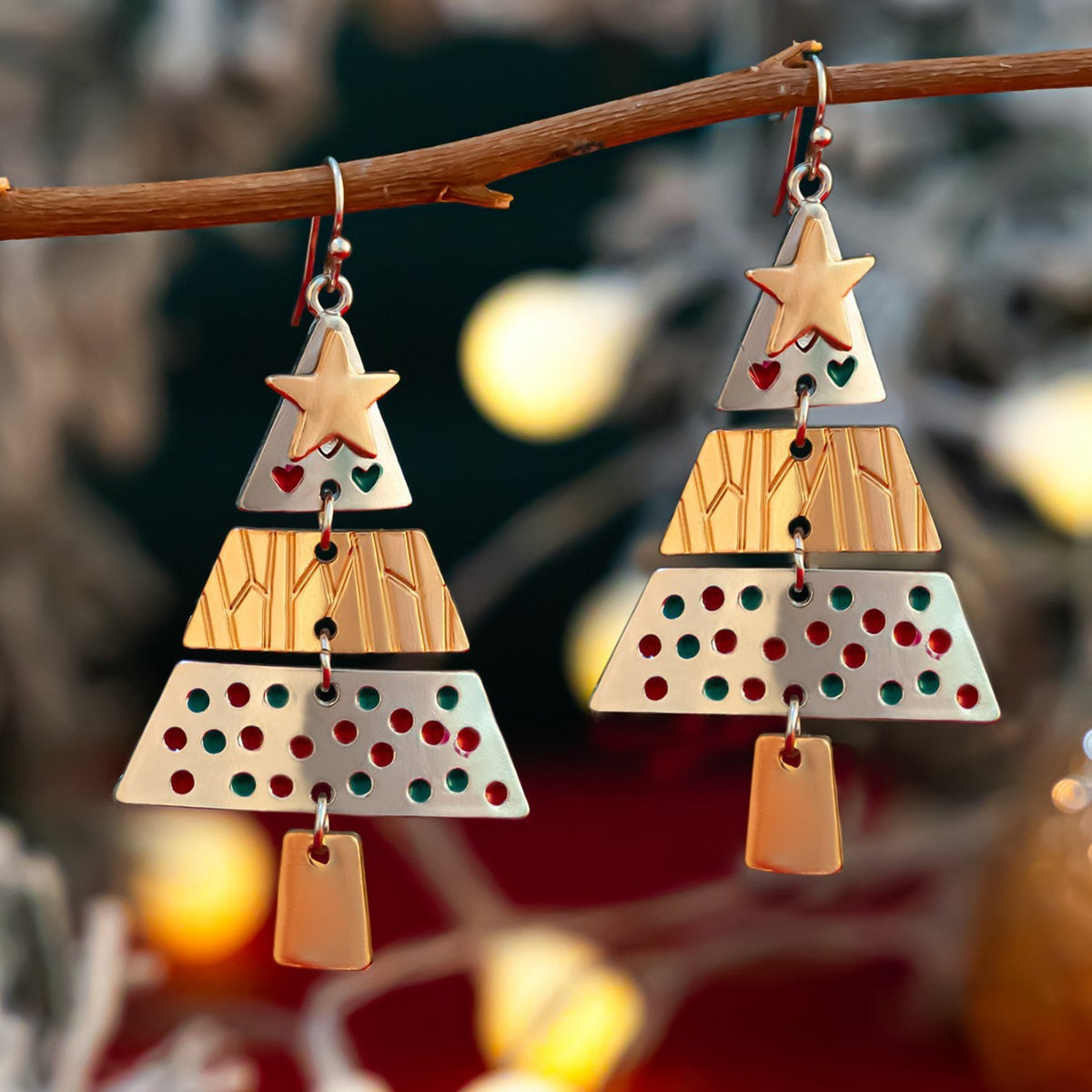 Christmas Tree Necklace And Earrings Fashion Pendant Necklace Suit Xmas Tree Earrings And Necklace New Year Jewelry - Rokkaku 18 online shop