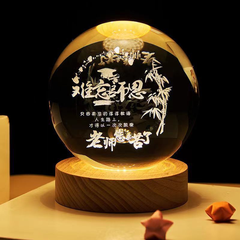 Luminous Starry Sky And Planets Moon Moon Crystal Ball Small Night Lamp Projection Ambience Light Creative Gift New Strange Gift - Rokkaku 18 online shop