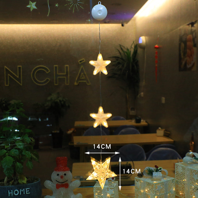Christmas 3pcs LED Light Star Xmas Tree Hanging Sucker Lamp Window Ornaments Decoration For Home Xmas Navidad New Year Decor Christmas Decorations - Rokkaku 18 online shop