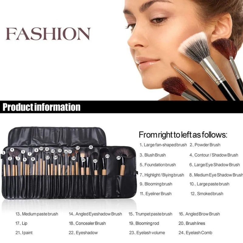 Gift Bag Of 24 Pcs Makeup Brush Sets Professional Cosmetics Brushes Eyebrow Powder Foundation Shadows Pinceaux Make Up Tools - Rokkaku 18 online shop