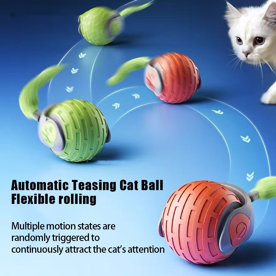 New Interactive Cat Toys Ball Auto Electric Rolling Ball Toys For Cat Kitty Pets Smart Automatic Teaser USB Rechargeable Cat Toy Pet Products - Rokkaku 18 online shop