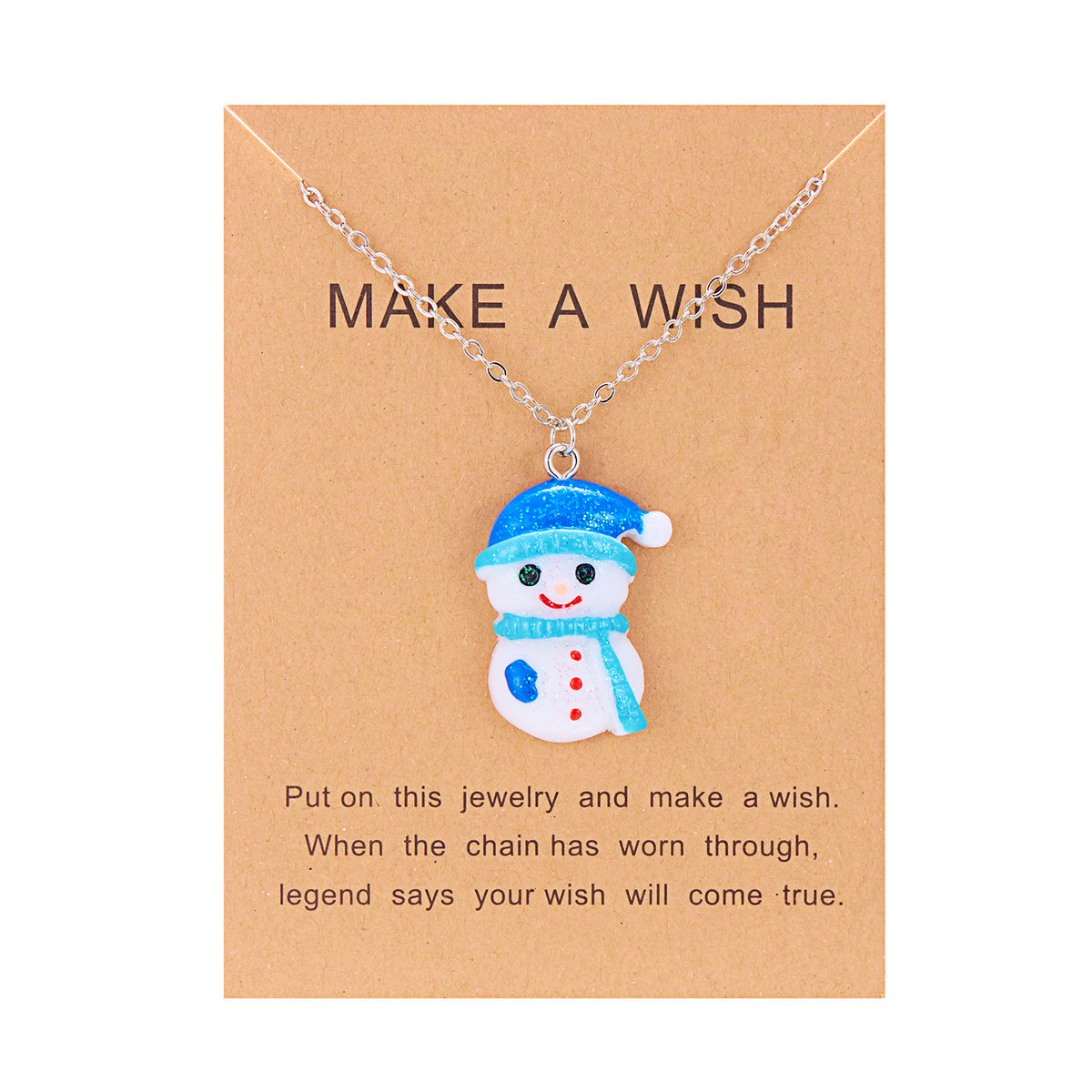 Cute Cartoon Resin Necklace Christmas Snowman Santa Claus Pendant Clavicle Chain Necklace For Women Jewelry - Rokkaku 18 online shop