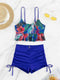 Swimsuit Women Split Boxer Two Piece Printed Bikini Swimsuit