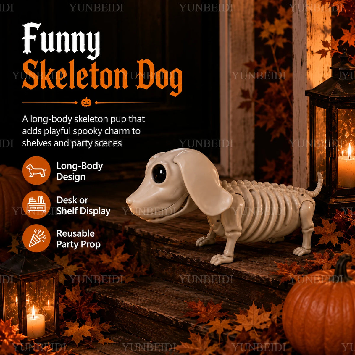 Halloween Animal Skeleton Cat and Dog Skeleton Model Ornaments Halloween Horror Decorations Ghost House Decoration Props