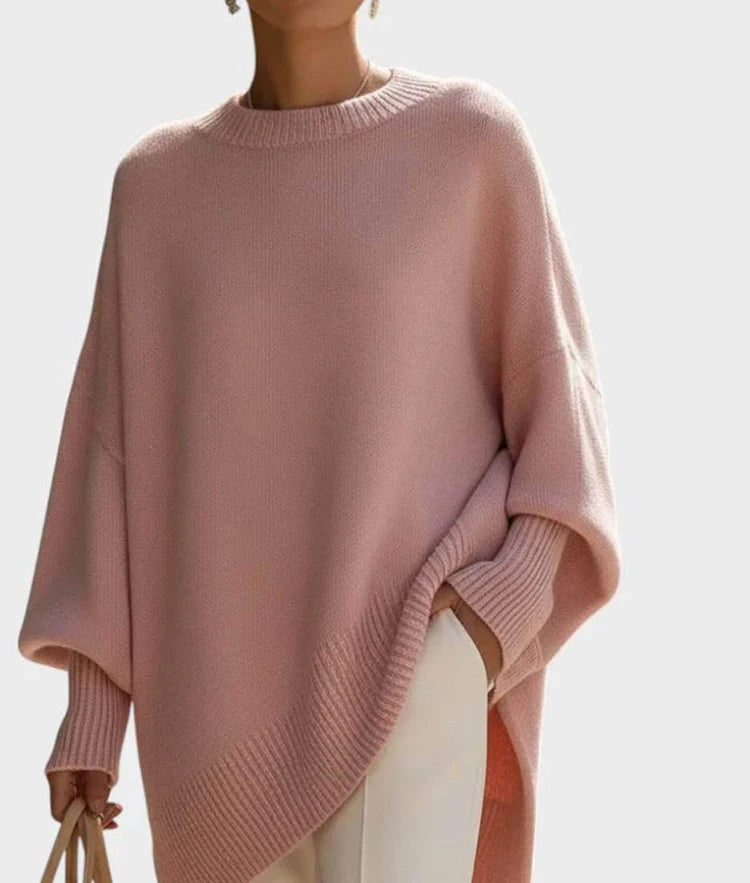 Oversized Crew Neck Knit Sweater For Women  Loose Batwing Long Sleeve Pullover Top  Slouchy Soft Knitted Blouse  Aesthetic Minim