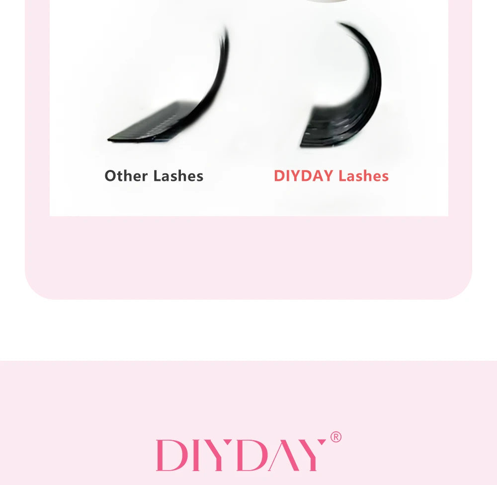 DIYDAY U-shaped YY Brown Eyelashes Premium PBT BASF YY Dark Brown Faux Eyelash Extension Double Layer UY False Mink Eye Lashes