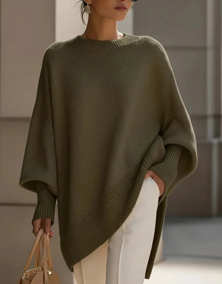 Oversized Crew Neck Knit Sweater For Women  Loose Batwing Long Sleeve Pullover Top  Slouchy Soft Knitted Blouse  Aesthetic Minim