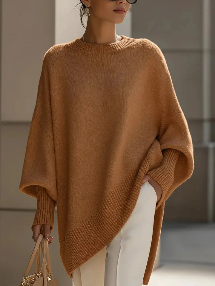 Oversized Crew Neck Knit Sweater For Women  Loose Batwing Long Sleeve Pullover Top  Slouchy Soft Knitted Blouse  Aesthetic Minim