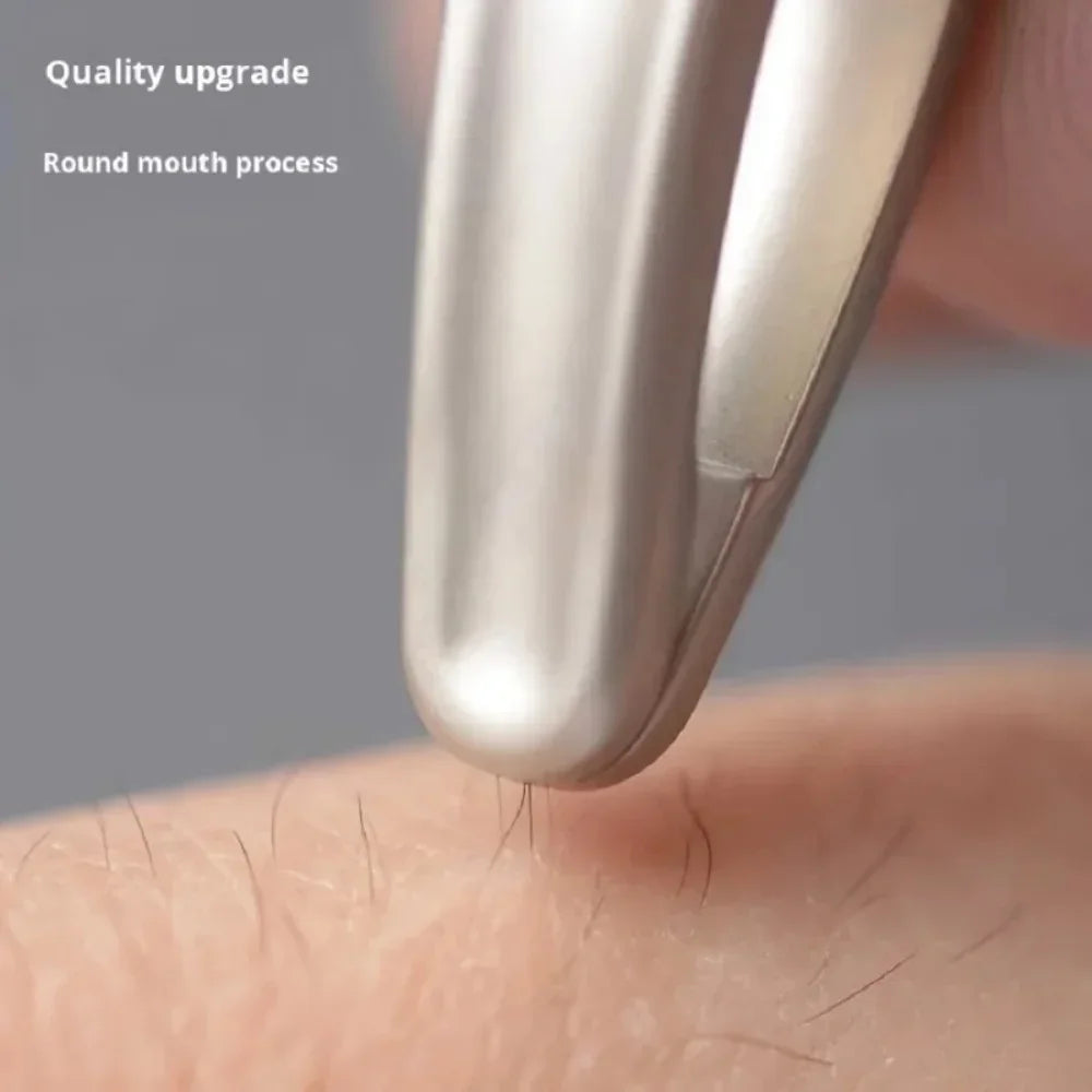 Premium Round Head Tweezers Precision Clips Eyebrow Grooming Facial Beard Hair Removal Short Hair Capturing Eyebrow Combing Tool