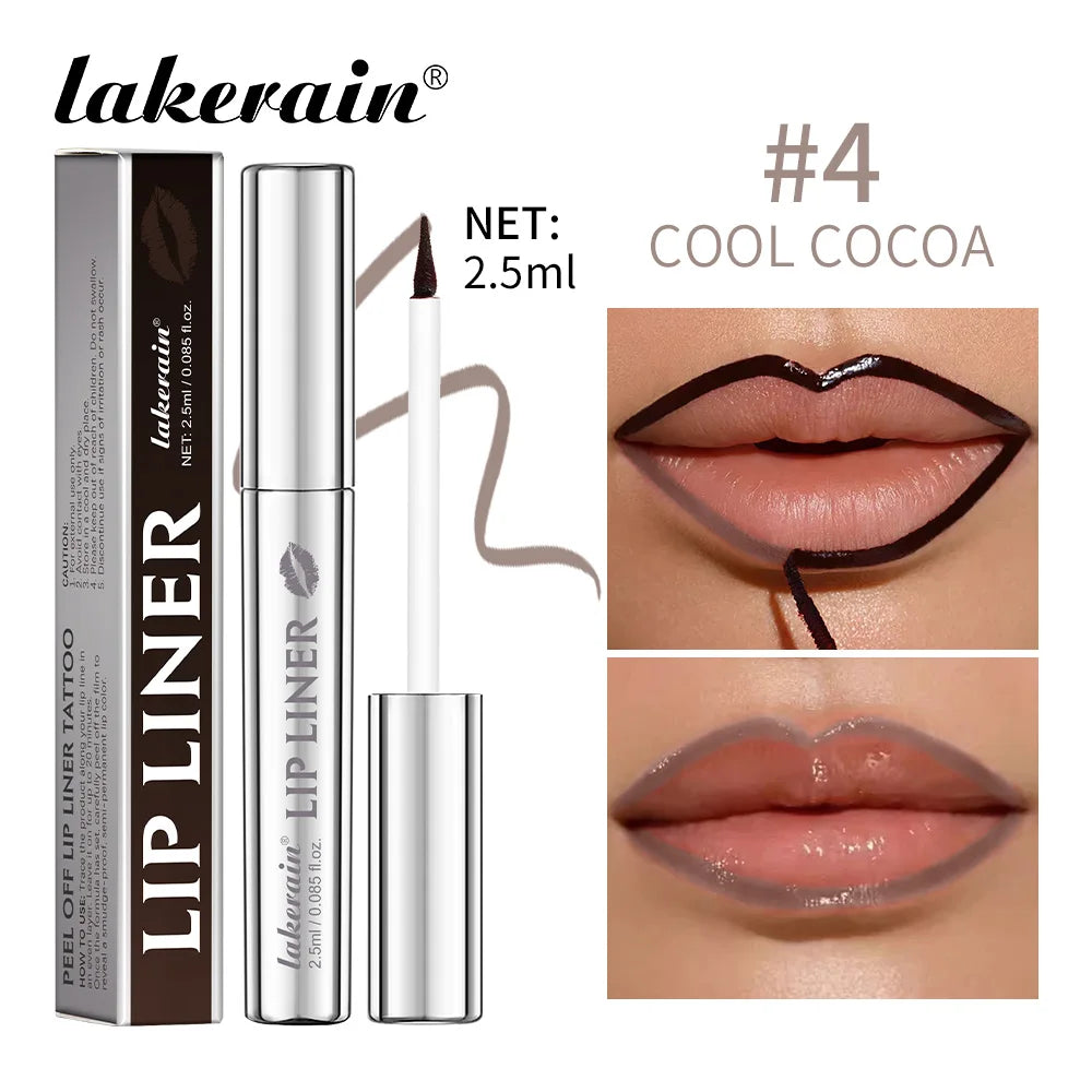 Magic Peel Off Lip Cosmetic Matte Lip Liner Pencil Long Lasting Waterproof Smudge Proof Transfer Proof Peel Off Lip Stain Tattoo