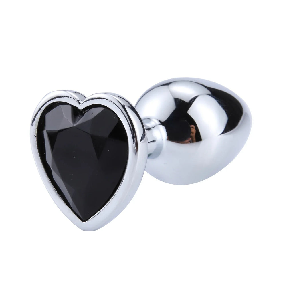 Heart Base Metal Anal Plug 3 Sizes Crystal Butt Plug for Women Removable Stainless Steel Anal Anus Masturbation Adult Sex Toys
