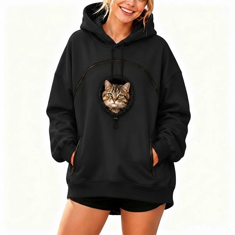 Pet Pouch Hoodie Cat Hoodie with Pouch Fleece Dog Carrier Sweatshirt Hoodie with Dog Pouch Cat Carrier Tool Oversized Sweatshirt