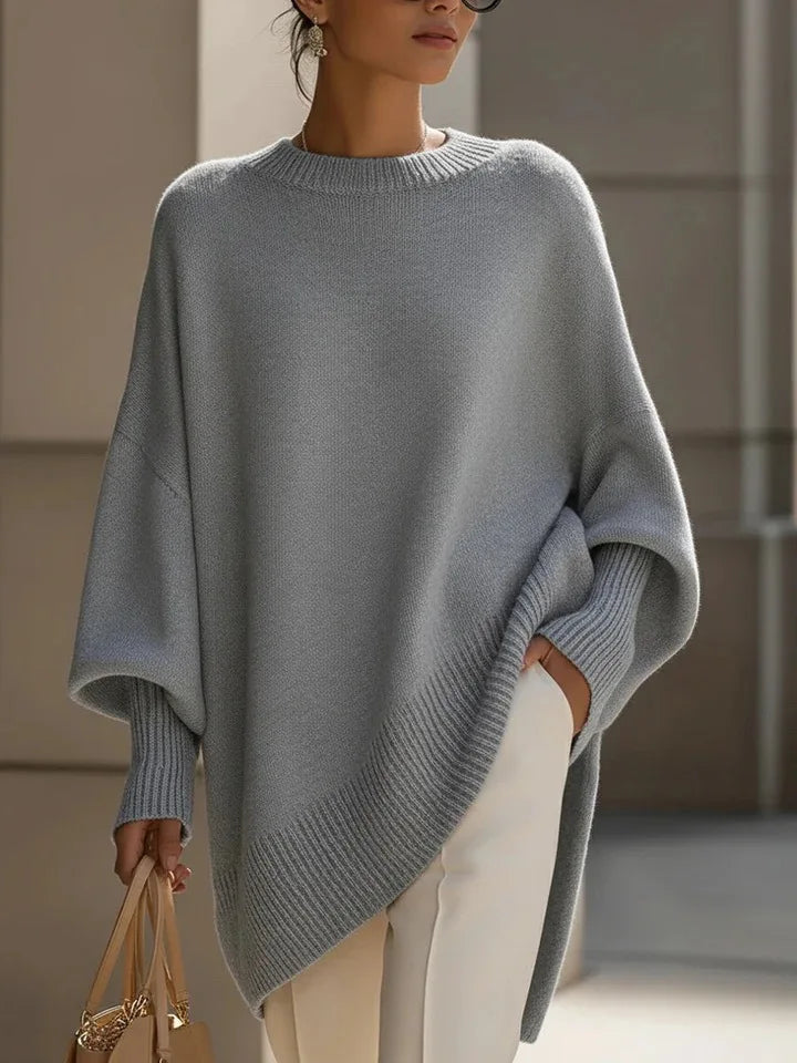 Oversized Crew Neck Knit Sweater For Women  Loose Batwing Long Sleeve Pullover Top  Slouchy Soft Knitted Blouse  Aesthetic Minim