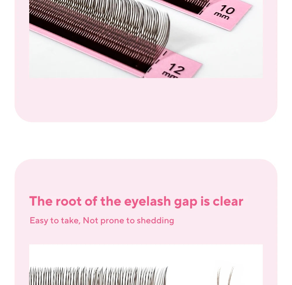 DIYDAY U-shaped YY Brown Eyelashes Premium PBT BASF YY Dark Brown Faux Eyelash Extension Double Layer UY False Mink Eye Lashes