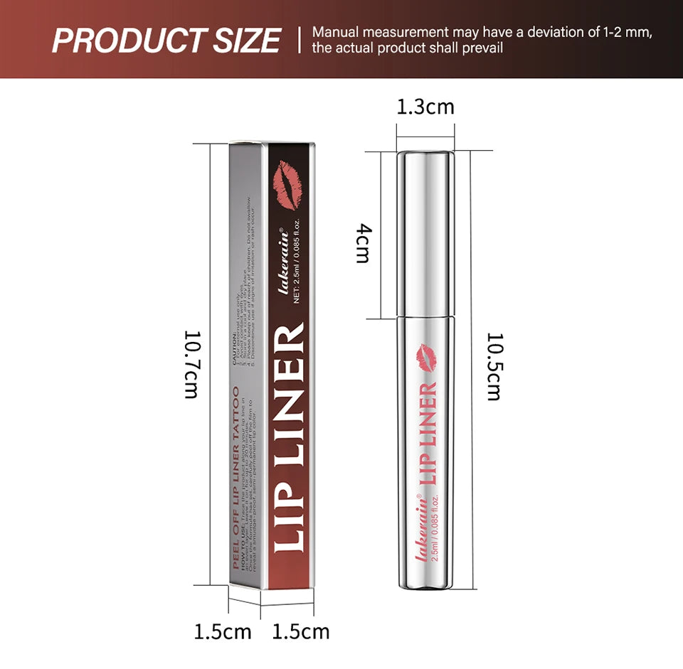 Magic Peel Off Lip Cosmetic Matte Lip Liner Pencil Long Lasting Waterproof Smudge Proof Transfer Proof Peel Off Lip Stain Tattoo