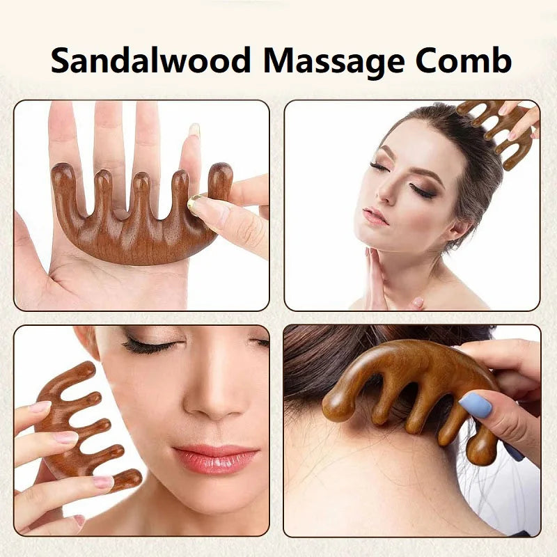 New Wooden Massage Wood Massager Comb Scalp Head Oil Massager Scalp Hair Comb Tools AMS01