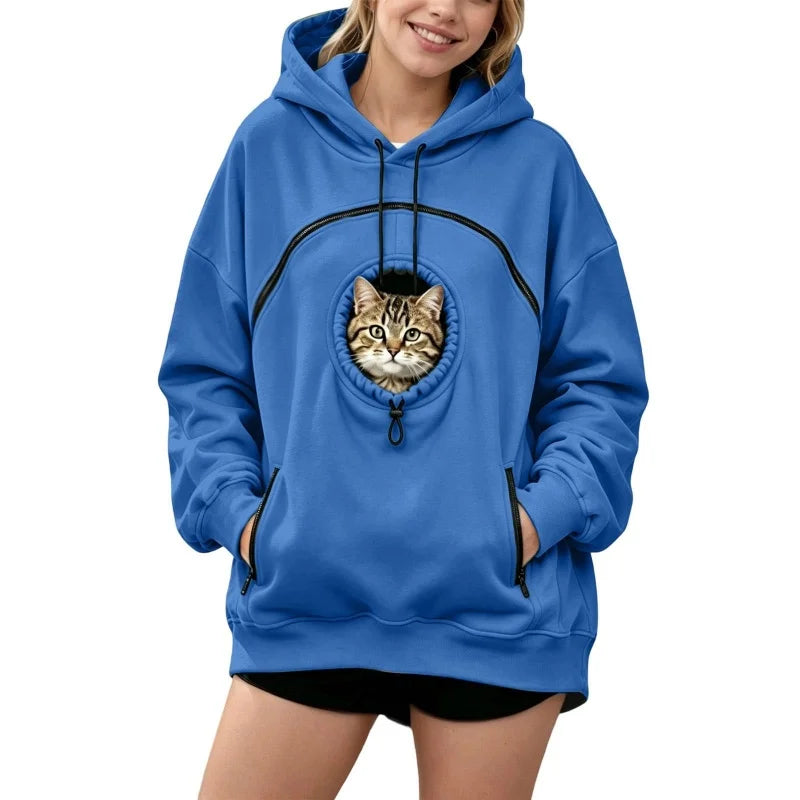 Pet Pouch Hoodie Cat Hoodie with Pouch Fleece Dog Carrier Sweatshirt Hoodie with Dog Pouch Cat Carrier Tool Oversized Sweatshirt