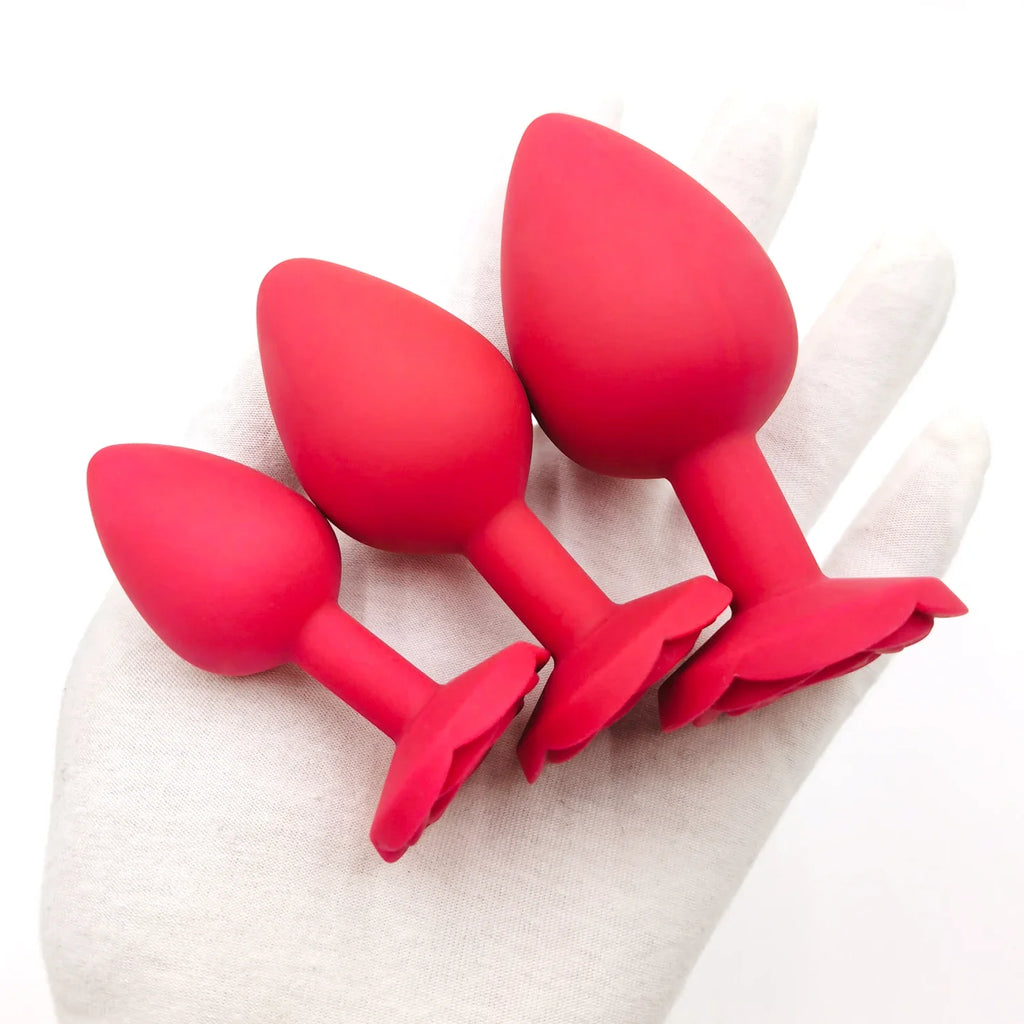 Soft Silicone Anal Plugs Rose Sex Toys for Woman Female Ana Buttplugs Annal Butplug Analplug Sexy Kit Adult Goods Tooys Man Gay