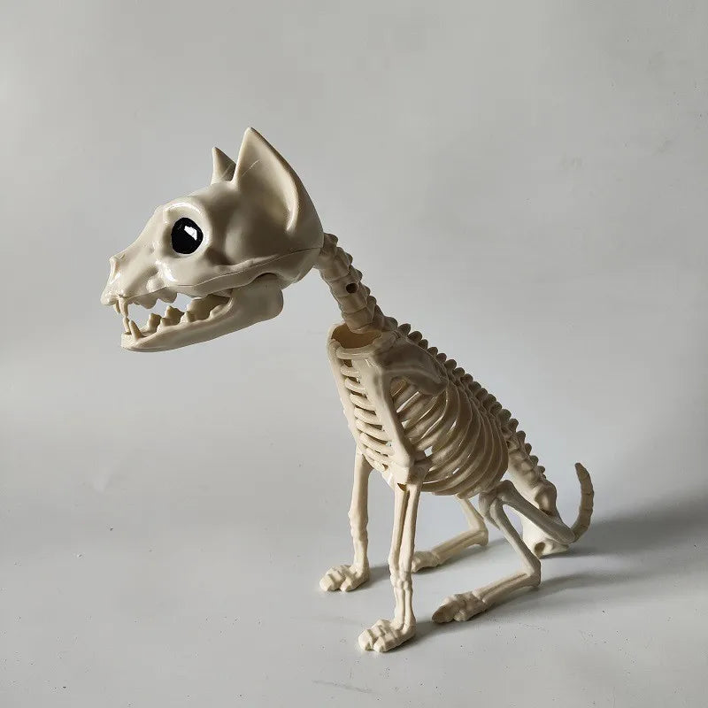 Halloween Animal Skeleton Cat and Dog Skeleton Model Ornaments Halloween Horror Decorations Ghost House Decoration Props