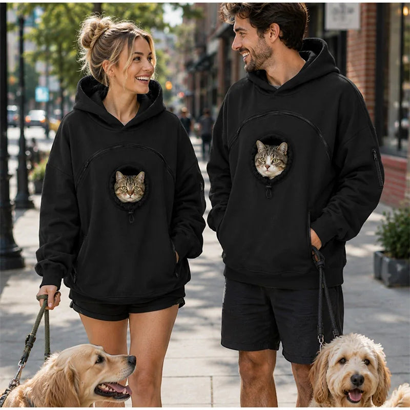 Pet Pouch Hoodie Cat Hoodie with Pouch Fleece Dog Carrier Sweatshirt Hoodie with Dog Pouch Cat Carrier Tool Oversized Sweatshirt