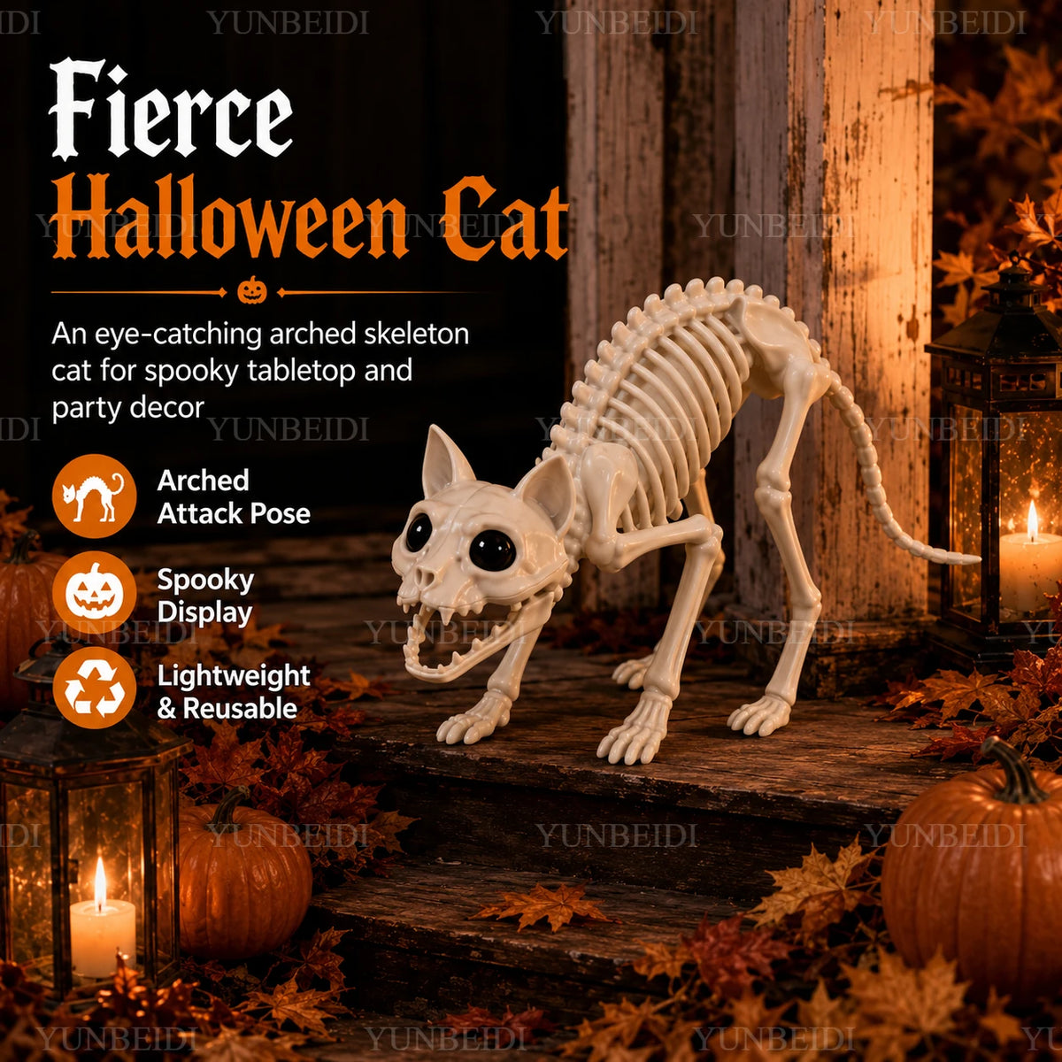 Halloween Animal Skeleton Cat and Dog Skeleton Model Ornaments Halloween Horror Decorations Ghost House Decoration Props