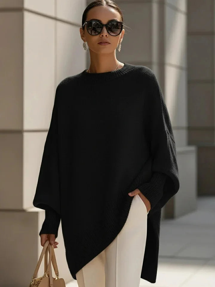 Oversized Crew Neck Knit Sweater For Women  Loose Batwing Long Sleeve Pullover Top  Slouchy Soft Knitted Blouse  Aesthetic Minim