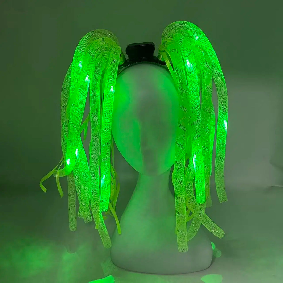 LED Glowing Braids Nightclub Cool Luminous Headband Halloween Party Light Up Hairband Accessory for Women Girl Club Party Props