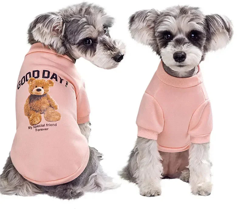 Dogs Winter Cute Clothes Puppy Warm Pullover Sweatshirt Bear Pattern Pet Jacket for Small Medium Dog Cat Coats Chihuahua Costume