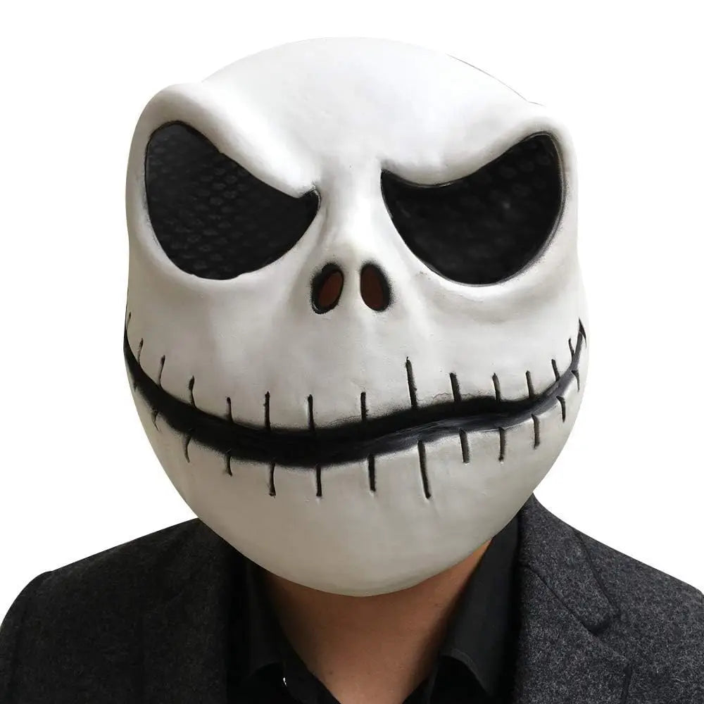 Jack Skellington Mask Helmet Halloween Carnival Jack Skeleton Head Mask Horror Scary Cosplay Mask for Adult