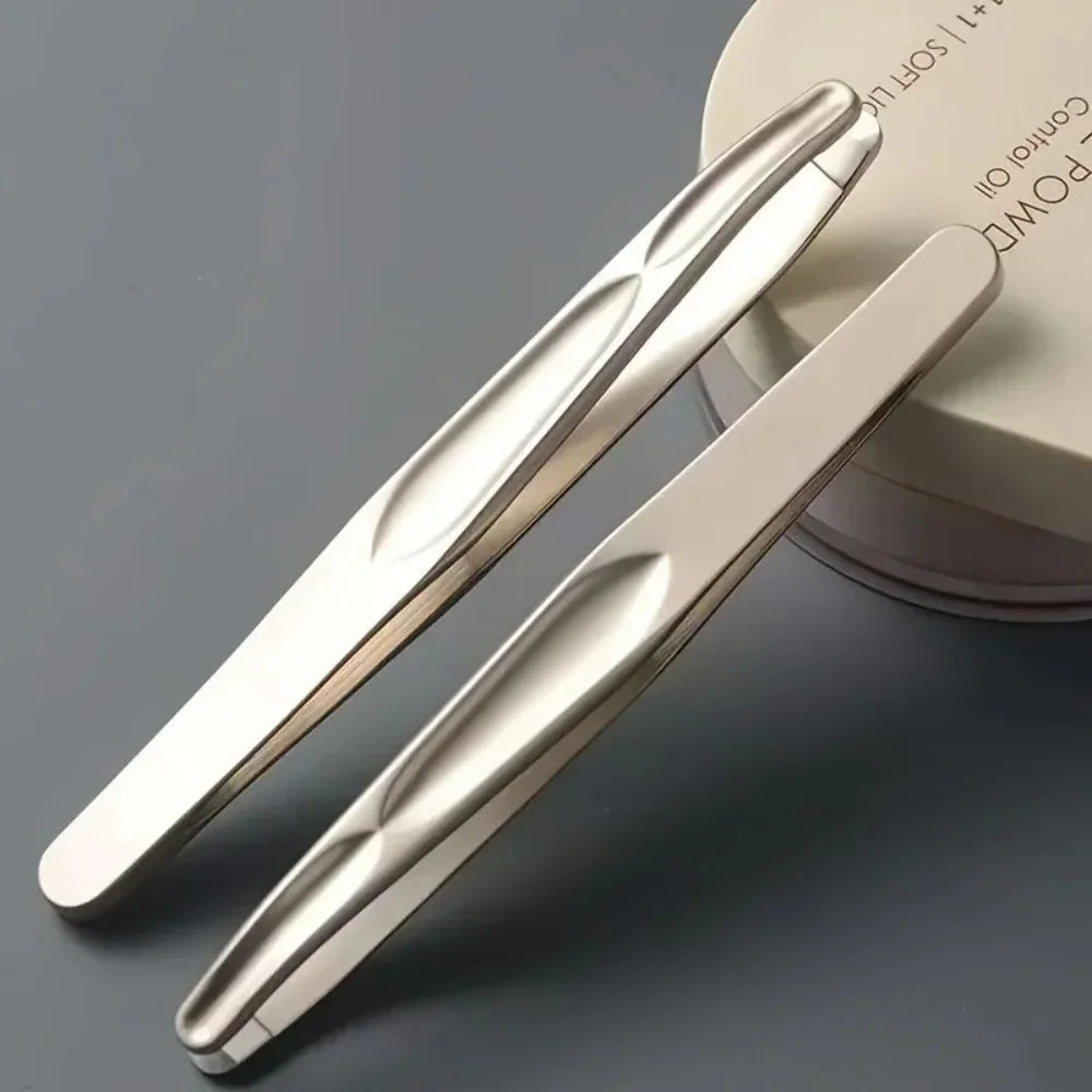 Premium Round Head Tweezers Precision Clips Eyebrow Grooming Facial Beard Hair Removal Short Hair Capturing Eyebrow Combing Tool
