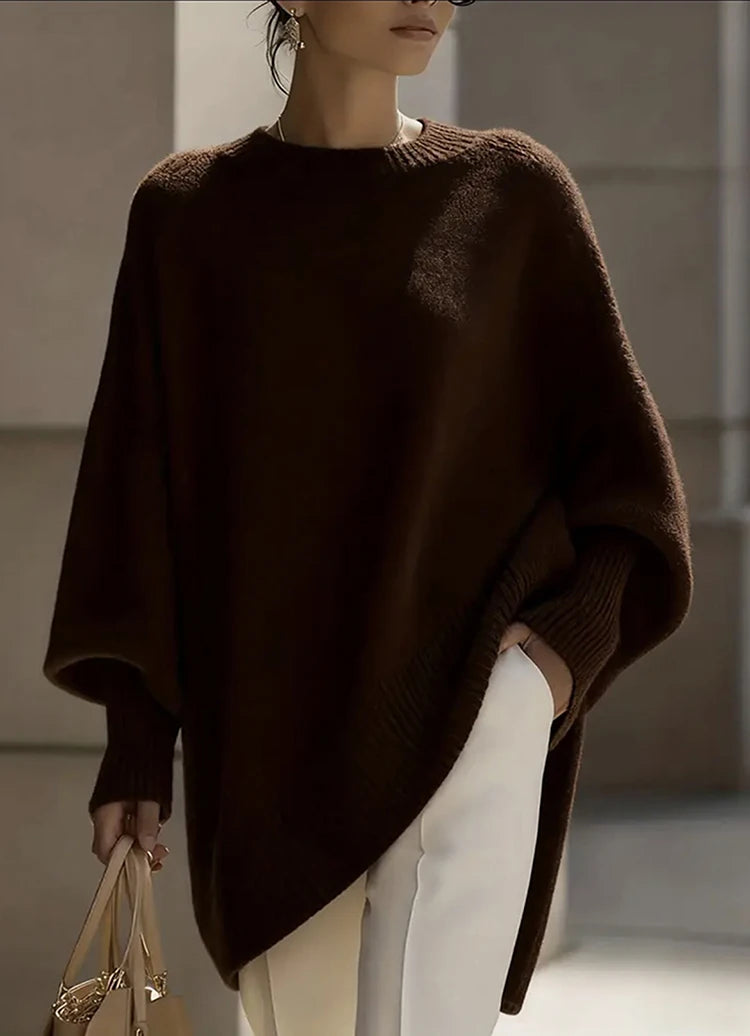 Oversized Crew Neck Knit Sweater For Women  Loose Batwing Long Sleeve Pullover Top  Slouchy Soft Knitted Blouse  Aesthetic Minim